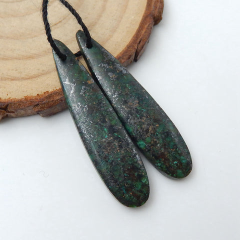 Natural African Turquoise Earring Beads 39x11x5mm, 7.2g