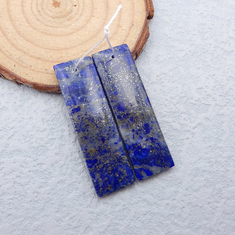 Natural Lapis Lazuli Earring Beads 36X11X4mm, 8.9g