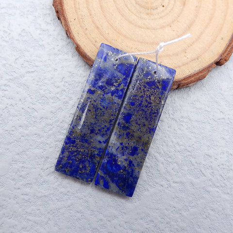 Natural Lapis Lazuli Earring Beads 36X11X4mm, 8.9g