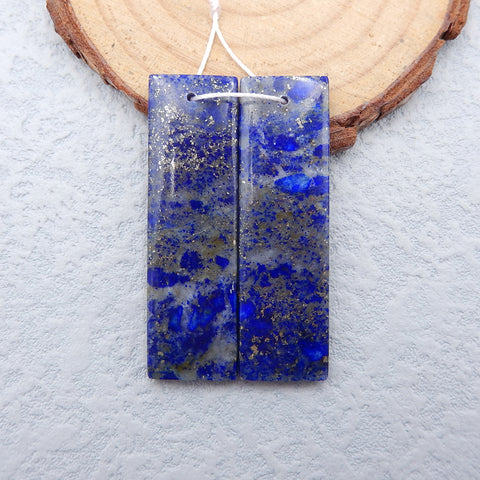 Natural Lapis Lazuli Earring Beads 36X11X4mm, 8.9g