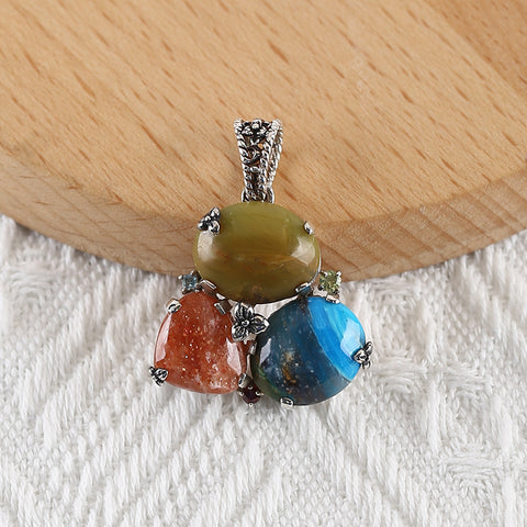 Nouveau Design Vente Chaude Lapis Lazuli et Labradorite Intarsia Boucles d'Oreilles en Forme de Larme, 925 Pièces en Argent Sterling, 33x18x4mm, 8.6g