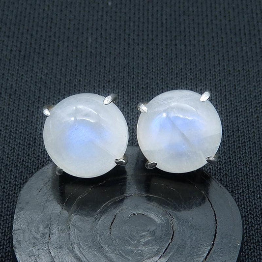Natural Moon Stone Earring Beads with 925 Stering Silver 10mm, 19mm, 3.2g - Gomggsale