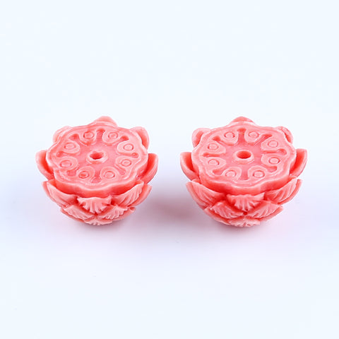 BITEFU 1Pair Pink Conch Shell (Made Of Powder Of Shell, Color Is Enhanced ) Lotus Flower, 17.2g