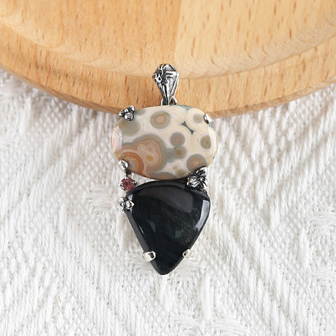 Nouveau Design Vente Chaude Lapis Lazuli et Labradorite Intarsia Boucles d'Oreilles en Forme de Larme, 925 Pièces en Argent Sterling, 33x18x4mm, 8.6g