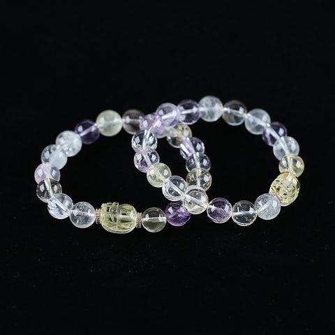 Handmade Natural Unique Gemstone Jewelry Gift, Colorful Bracelet, 17cm, 10mm, 25.5g