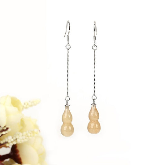 Natural Agate Earrings with 925 Silver Accessory 20x8mm, 3g