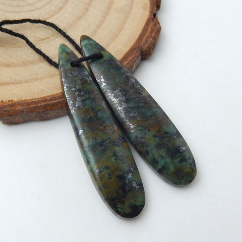 Natural African Turquoise Earring Beads 39x11x5mm, 7.2g