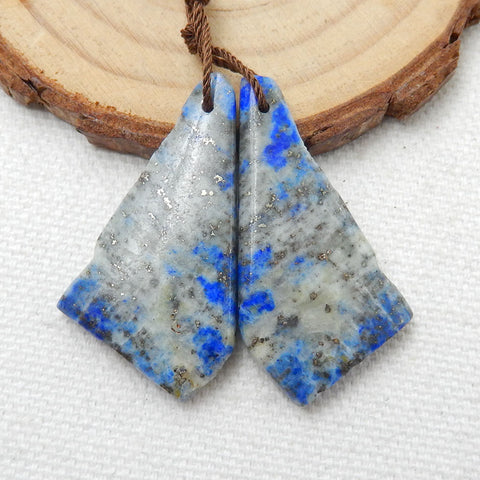 Natural Lapis Lazuli Earring Beads 35x15x4mm, 7.9g