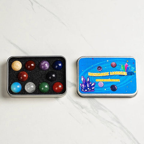Gomggale Children's Science Popularization Eight Planets in the Solar System Natural Stone Ornaments - Anime Gift Box Mineral Specimens Gift for Children