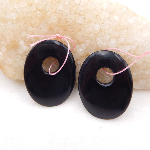 Belle paire de boucles d'oreilles en obsidienne pour femme 30 x 40 x 6 mm, 19,06 g