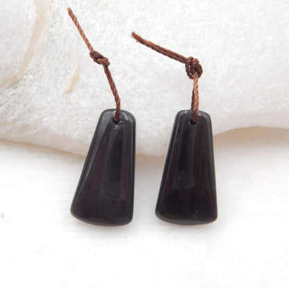 Natural Obsidian Earring Beads 19*9*3mm, 2.1g