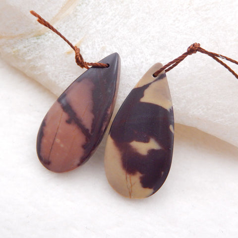 Chohua Jasper Teardrop Boucles d'oreilles Stone Pair, pierre pour la fabrication de boucles d'oreilles, 30x13x4.5mm, 5.4g