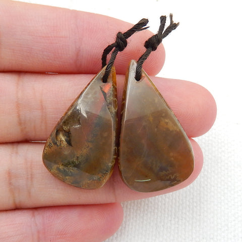 Natural Ammonite Fossil Earring Beads 28x15x5mm, 6.5g