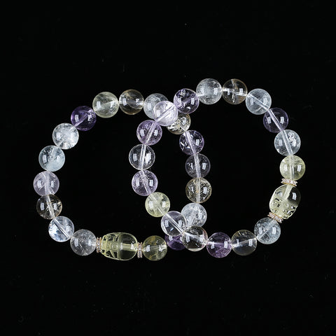 Handmade Natural Unique Gemstone Jewelry Gift, Colorful Bracelet, 17cm, 10mm, 25.5g