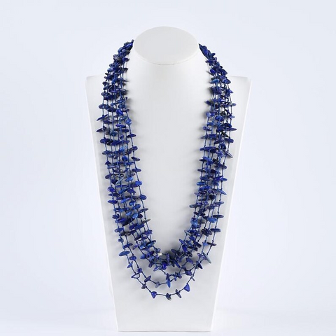 New Arrival! Natural Lapis Lazuli Necklace, Lapis Lazuli Bead Strands Handmade Gemstones,7 Strand, 22 Inch,5×4×1mm,15×7×3mm,85g