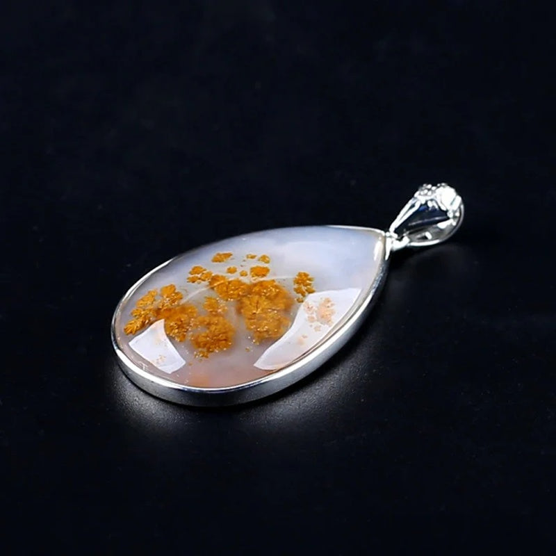 Natural Chohua Agate Pendant with 925 Sterling Silver Accessory 38x25x8mm, 10.6g