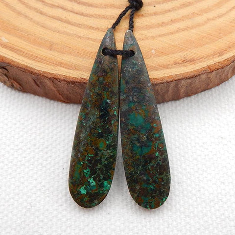 Natural African Turquoise Earring Beads 39x11x5mm, 7.2g