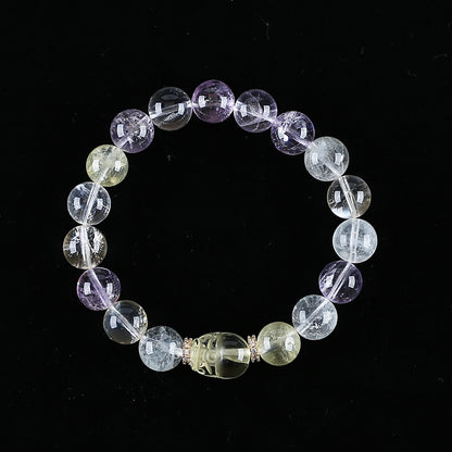 Handmade Natural  Unique Gemstone Jewelry Gift, Colorful Bracelet, 17cm, 10mm, 25.5g
