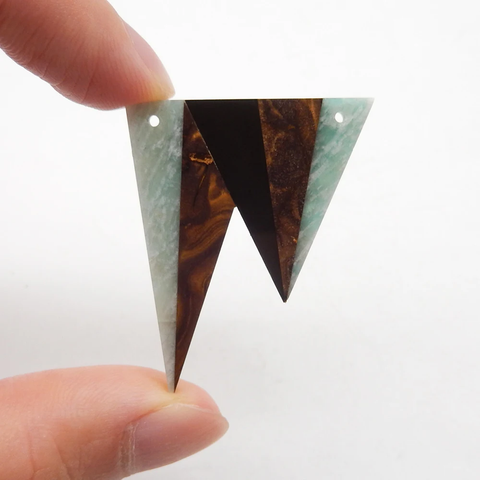 Drilled Earring bead Ornaments Natural Stone Amazonite Boulder Opal Obsidian Handmade Stones Jewelry