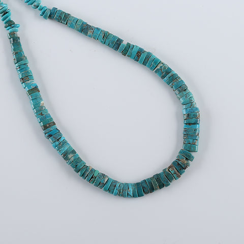 1 Strand 20 Inch Turquoise Gemstone Loose Beads Necklace, Handmade Turquoise Necklace for Gift, 5x4x3mm,10x5x4mm,34g