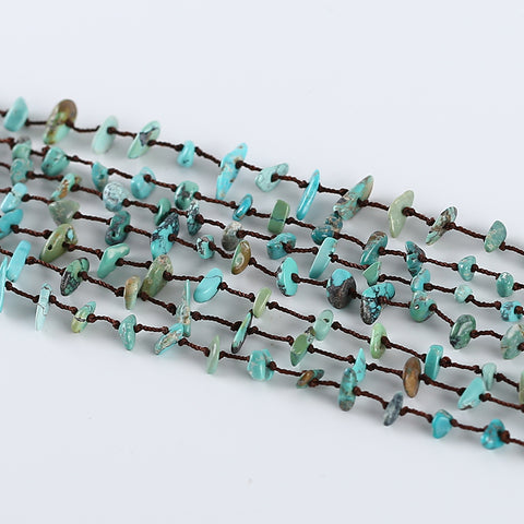 1 Strand 20 Inch Nugget (Rough Sides) Natural Turquoise Loose Beads Necklace, Gemstone Beads Wholesale,14x5x3mm,6x5x2mm,60g