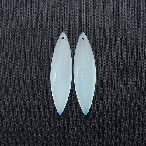 BITEFU 1 Pair Light Green Cymophane (Cat's Eye) Stone Earring Beads, Beautiful Earring, Jewelry DIY Making, 7.2g