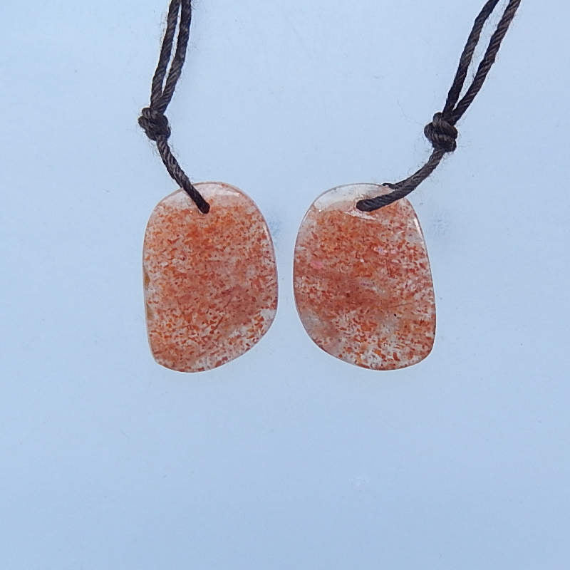 Natural Heliolite Sunstone Earring Beads 18x11x4mm, 2.4g