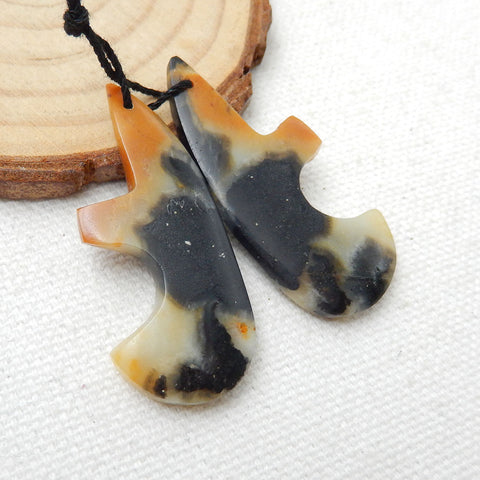 热销亚马逊石耳环一对,用于制作耳环的石头,39X17X5mm,8.1g