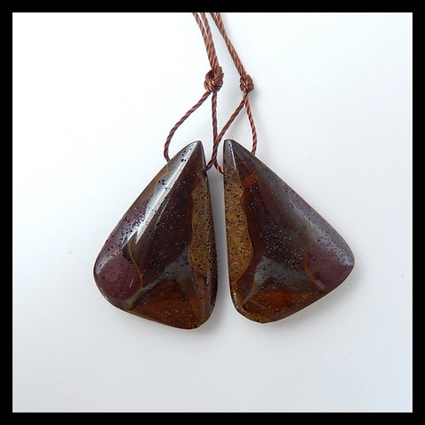 Natural Ammonite Fossil Earring Beads 25x13x5mm, 5.3g