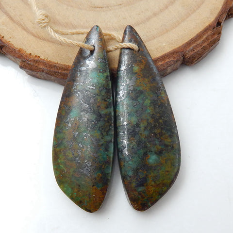 Natural African Turquoise Earring Beads 38x13x6mm, 8.2g