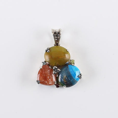 Nouveau Design Vente Chaude Lapis Lazuli et Labradorite Intarsia Boucles d'Oreilles en Forme de Larme, 925 Pièces en Argent Sterling, 33x18x4mm, 8.6g