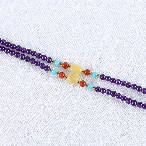 Beautiful Adjustable Natural Gemstone Loose Beads Necklace, Best Gemstone Jewelry Gift, 17-25 Inch, 25x18x13mm, 4mm, 22.3g