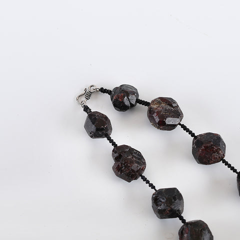 1 Strand 20.8 Inch Nugget (Rough Sides) Garnet Gemstone Beads Necklace, Best Gemstone Jewelry Gift, 28x28x25mm, 16x15x14mm, 245.5g