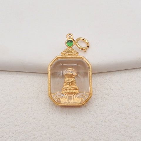 1 PC Silver Gold Plated Natural High Quality White Quartz Pendant Bead,Jewelry DIY Making,31x14x7mm, 3g