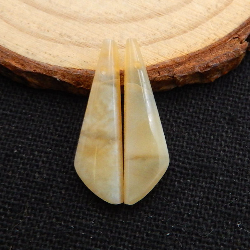 Natural Yellow Opal Earring Beads 23x6x3mm, 1.1g