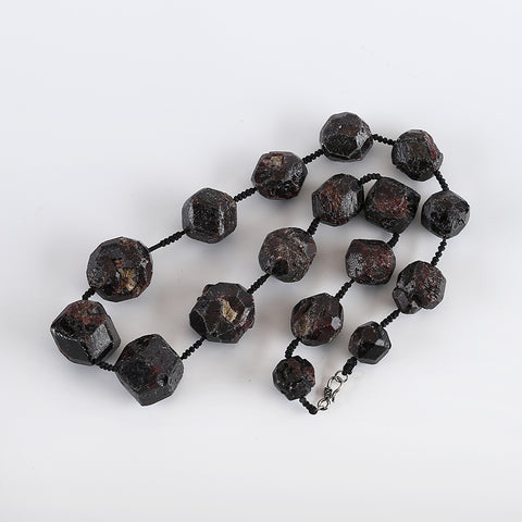 1 Strand 20.8 Inch Nugget (Rough Sides) Garnet Gemstone Beads Necklace, Best Gemstone Jewelry Gift, 28x28x25mm, 16x15x14mm, 245.5g