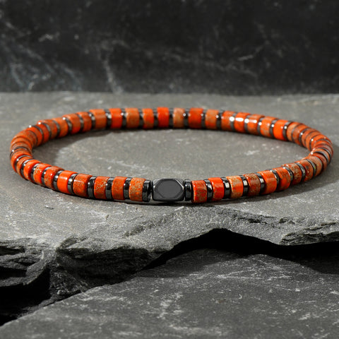 Gomggsale Bohemian Natural Gemstone Bracelet - Contrast Color Half Cylinder Bracelet