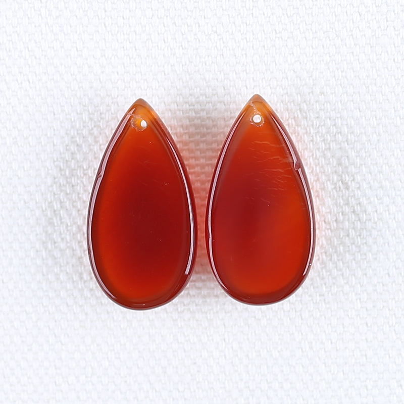Natural Red Agate Carved teardrop Earring Beads 25*13*7mm, 6g