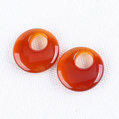 Natural Red Agate Carved ring Earring Beads 20*20*5mm, 5g