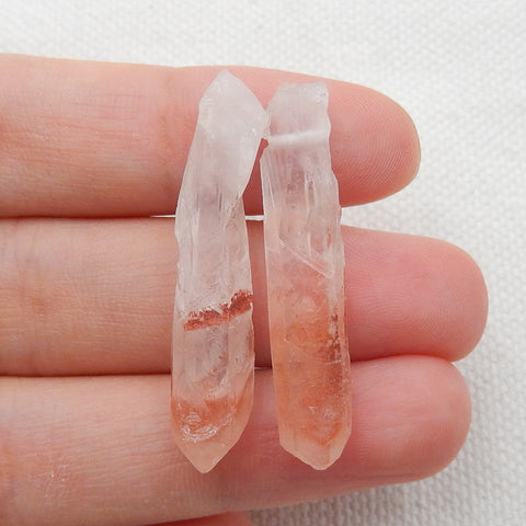 Natural Red Quartz Earring Beads 33x6x5mm, 3.6g