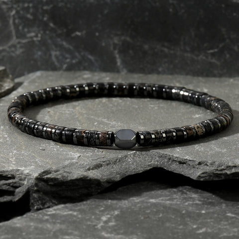 Gomggsale Bohemian Natural Gemstone Bracelet - Contrast Color Half Cylinder Bracelet