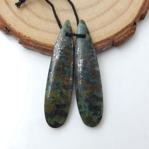 Natural African Turquoise Earring Beads 39x11x5mm, 7.2g
