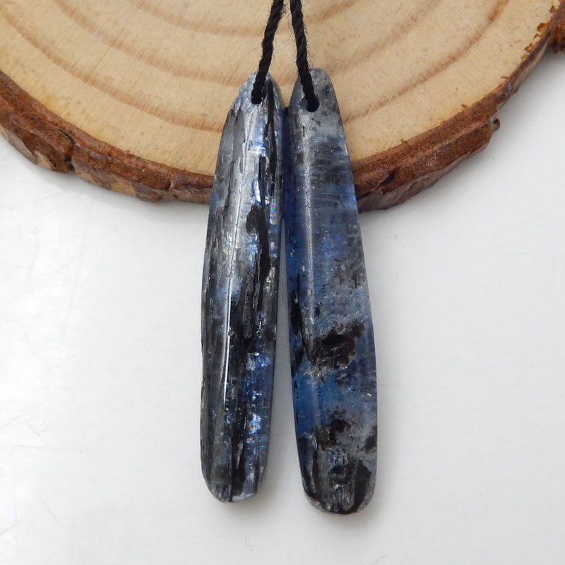 Natural Blue Kyanite Earring Beads 36*7*5mm, 5.8g