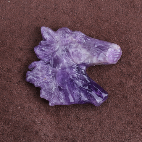 Carved Stone Crystal Horse Pendant, Natural Gemstone Horse Head, Crystal Horse Beads for Necklace Making, Rose Quartz Obsidian horse bead