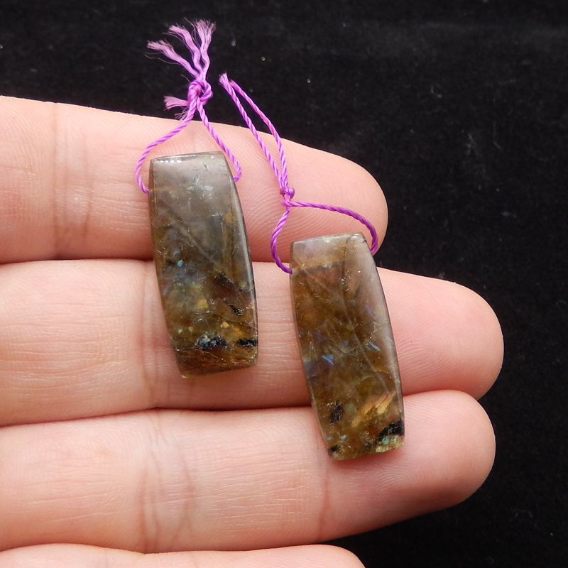 Natural Labradorite Earring Beads 27x12x5mm, 7.1g