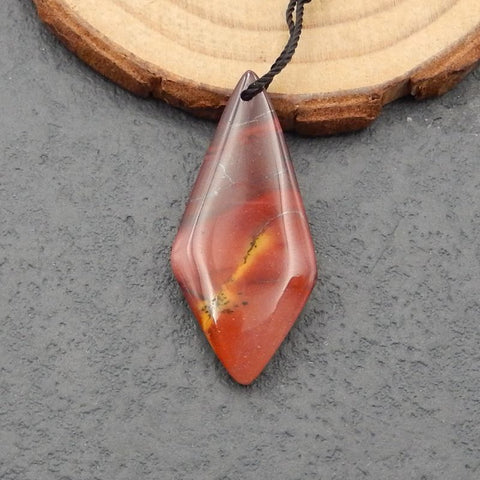Mookaite 碧玉吊坠珠,35x16x4mm,2.9g