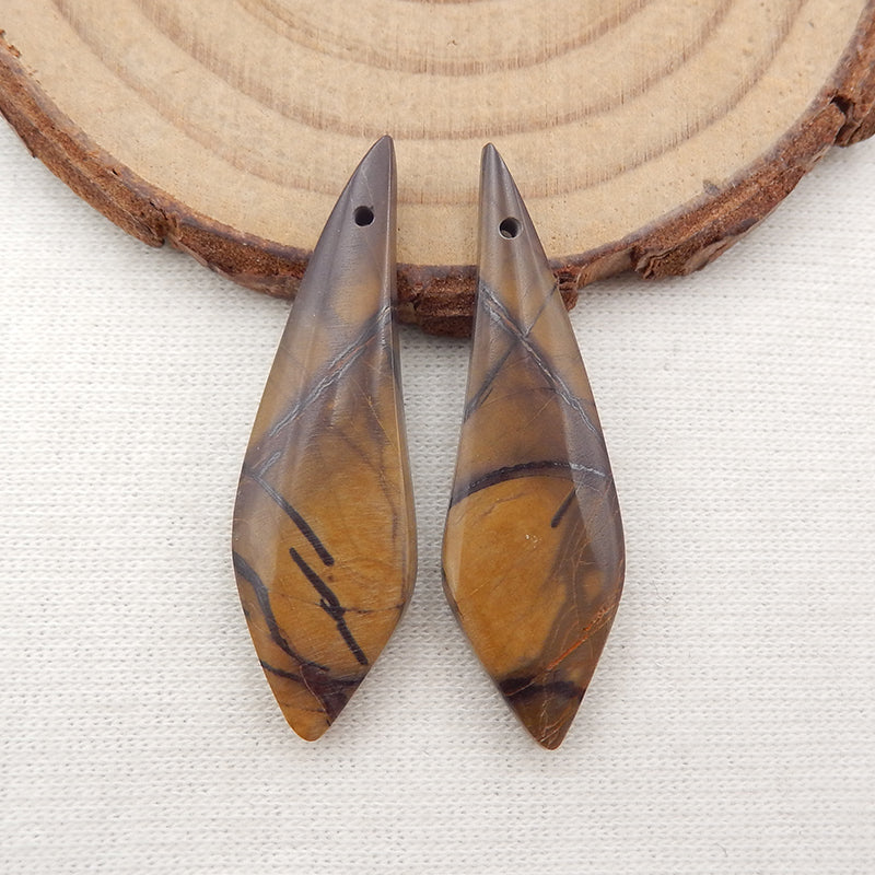 Natural Red Creek Jasper Earring Beads 37x9x4mm, 3.8g