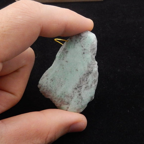 Nouveau design perle pendentif vert émeraude, 59x32x6mm, 38.3g