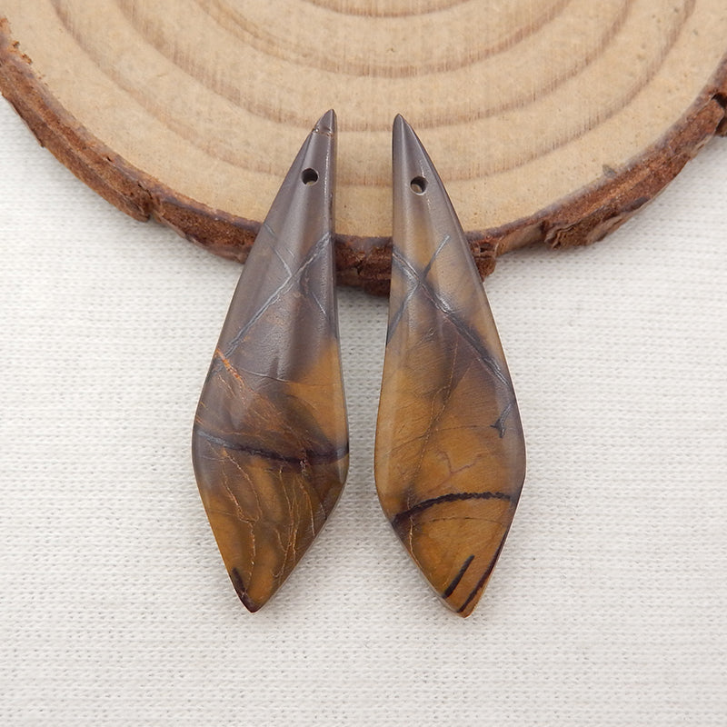 Natural Red Creek Jasper Earring Beads 37x9x4mm, 3.8g