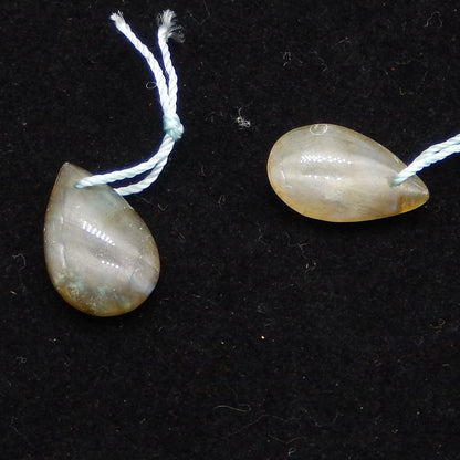 Natural Labradorite Earring Beads 16X13X4mm, 2.7g